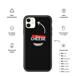 Open image in slideshow, Biodegradable phone case &quot;Say Cheese&quot;
